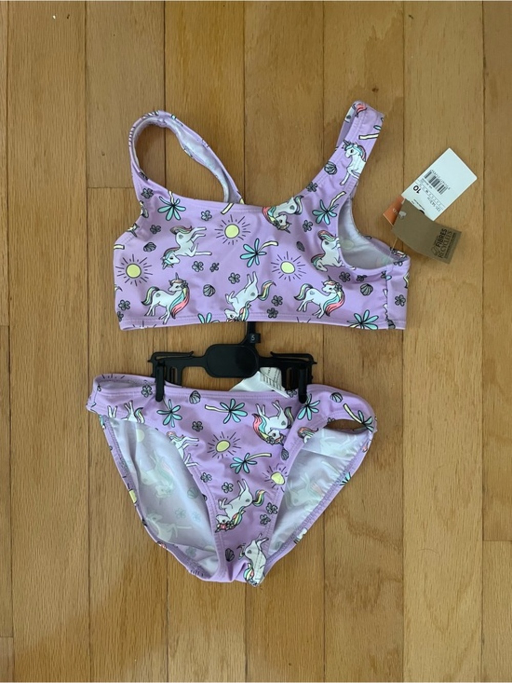 Girls Lavender Unicorn Two-Piece Swimsuit